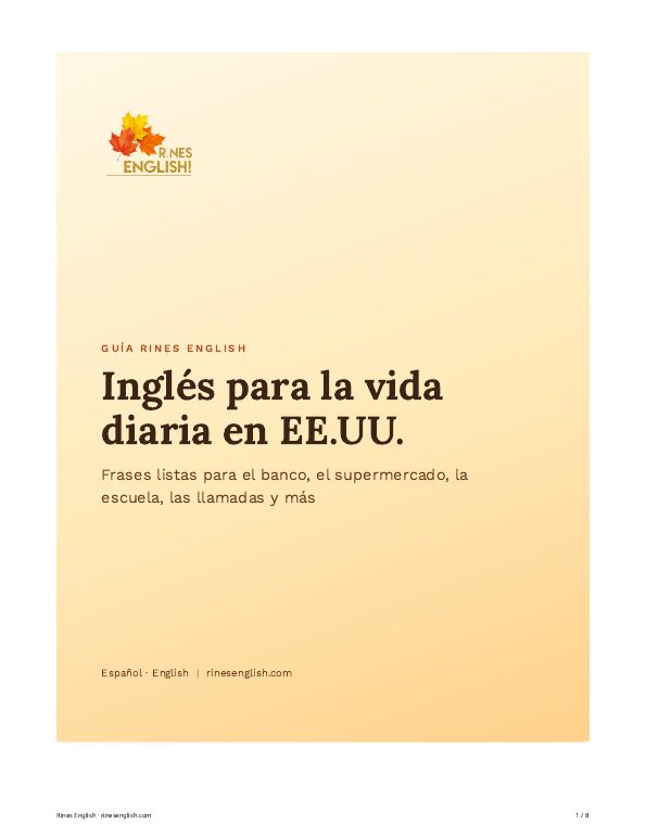 Portada de la guía Inglés para la vida diaria en EE.UU.