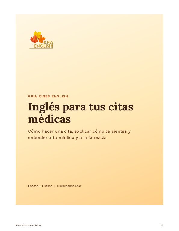 Portada de la guía Inglés para tus citas médicas