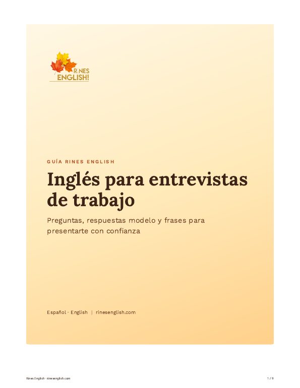 Portada de la guía Inglés para entrevistas de trabajo